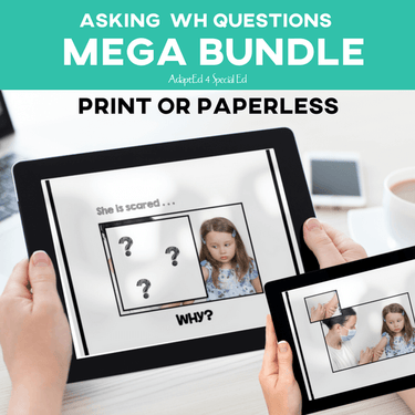 Asking Questions BUNDLE (Printable PDF or Digital) Question Words - AdaptEd4SpecialEd